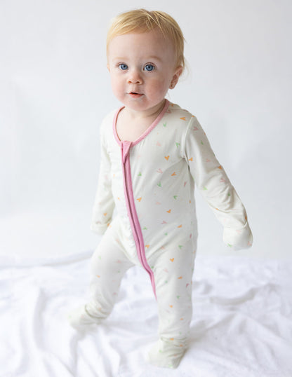 Heart Bamboo Convertible Footed Onesie by Elevated Faith