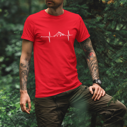 Mountain Hiking Heartbeat Unisex T-Shirt by Outdoorzees