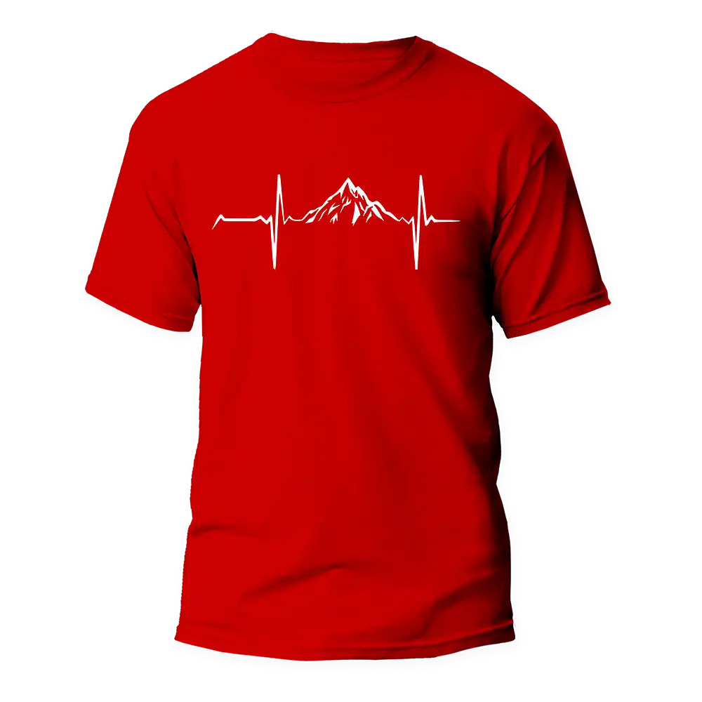 Mountain Hiking Heartbeat Unisex T-Shirt by Outdoorzees