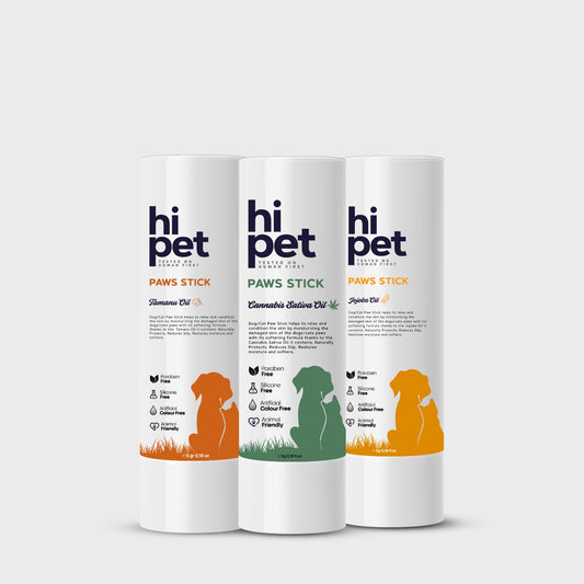 HiPet Paw Stick Care Set, Hemp Extract + Jojoba + Tamanu Oil Paw & Nose Balms, 3-Piece Bundle by Beauty Care Bag