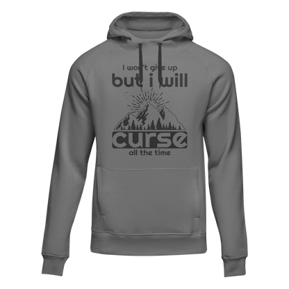 Hiking I Won't Give Up But I Will Curse Adult Fleece Hoodie by Outdoorzees