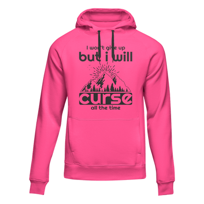 Hiking I Won't Give Up But I Will Curse Adult Fleece Hoodie by Outdoorzees