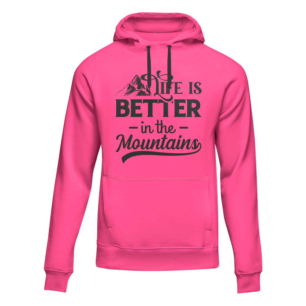 Hiking Life Is Better In The Mountains Adult Fleece Hoodie by Outdoorzees