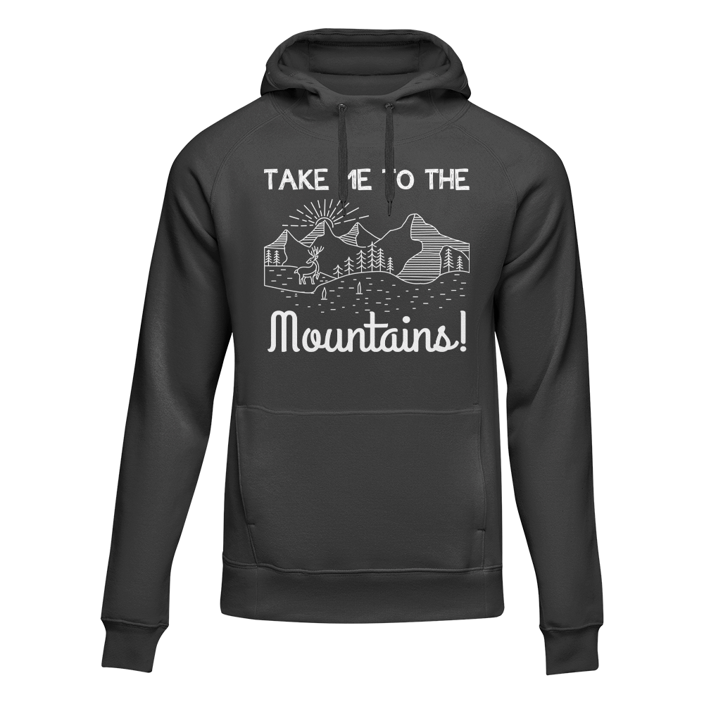 Hiking Take Me To The Mountains Adult Fleece Hoodie by Outdoorzees