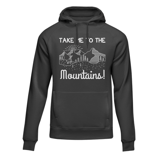 Hiking Take Me To The Mountains Adult Fleece Hoodie by Outdoorzees
