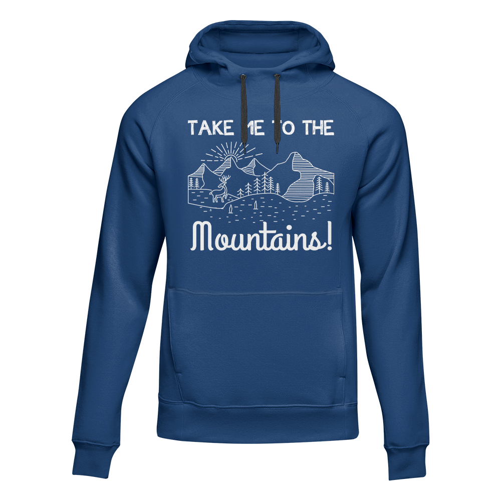 Hiking Take Me To The Mountains Adult Fleece Hoodie by Outdoorzees