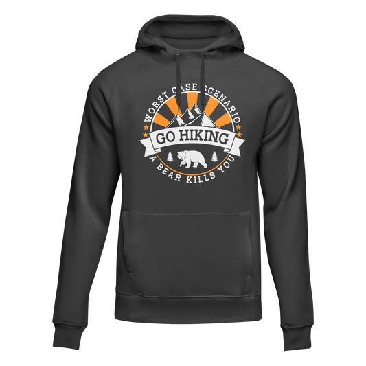 Hiking Worst Case Scenario Adult Fleece Hoodie by Outdoorzees