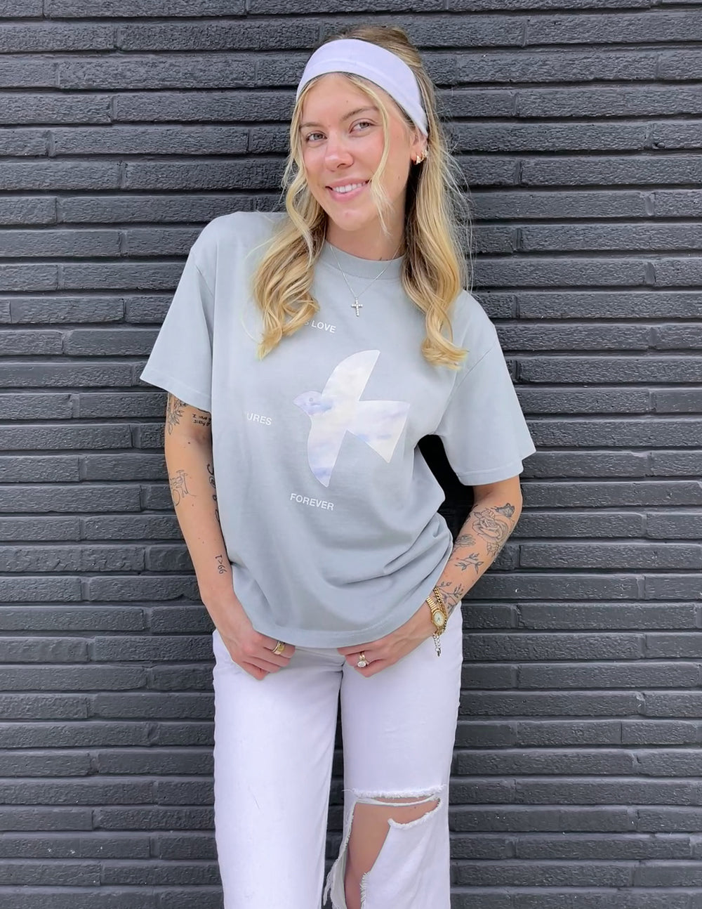 His Love Endures Forever Heavyweight Tee by Elevated Faith