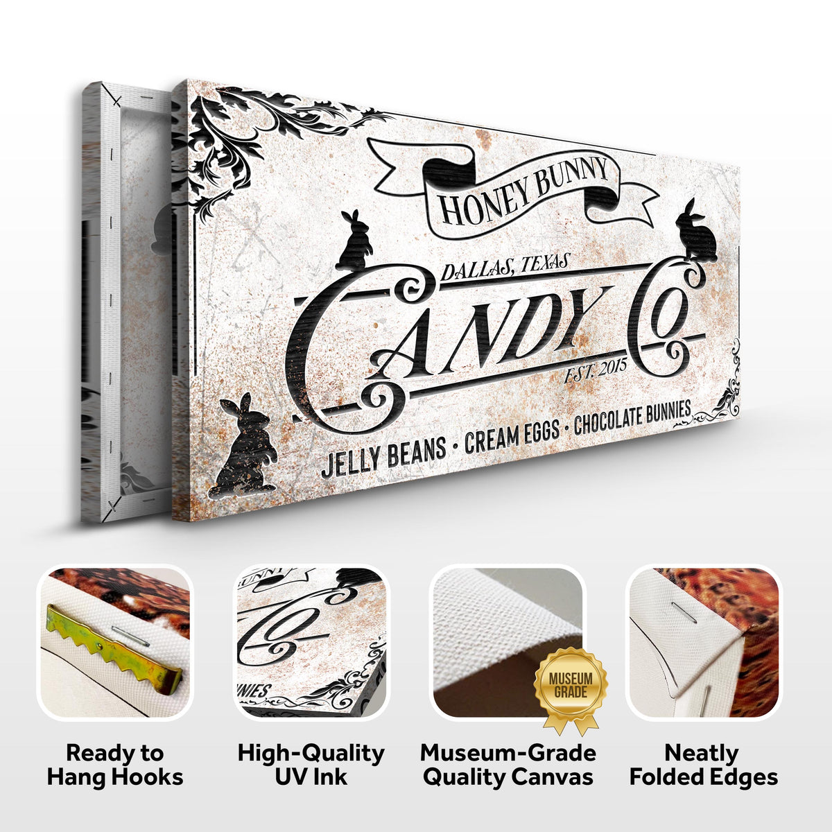 Honey Bunny Candy Company Sign by Tailored Canvases