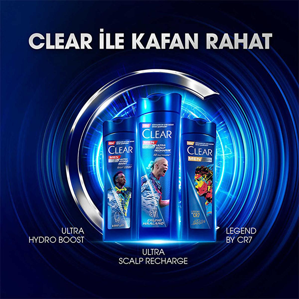 Clear Men Erling Haaland Lemon Shampoo: 48-Hour Dandruff Protection for Oily Scalp - Scalp Recharge & Refreshing Sensation by Beauty Care Bag