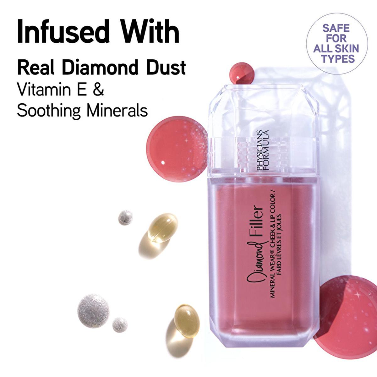 Physicians Formula Diamond Filler Allõk Blush - Radiant Shimmer for Cheeks & Lips - Desert Dust Glow by Beauty Care Bag