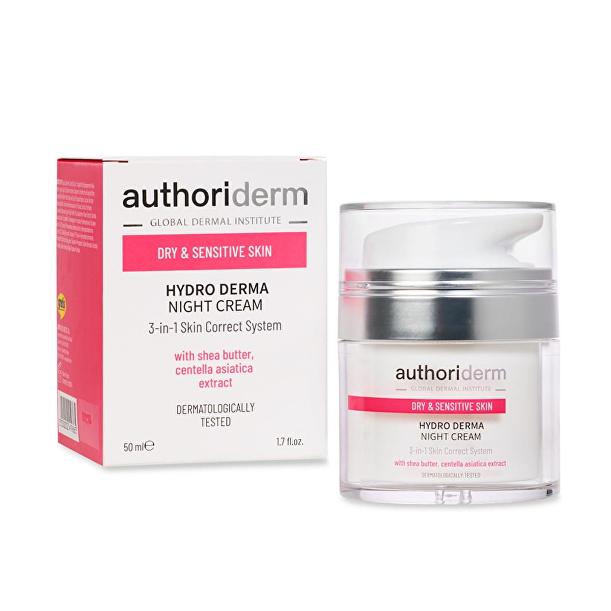 Authoriderm Night Cream for Dry, Sensitive Skin: Rejuvenating Shea Butter Formula - Even Skin Tone, Hydrating, 50ml by Beauty Care Bag