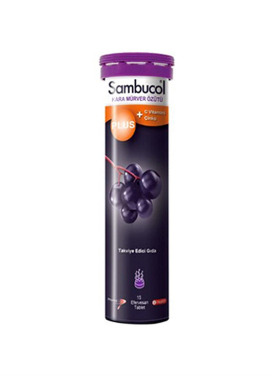 Sambucol Effervescent Vitamin C Supplement with Black Elderberry - Natural Immune Booster for Cold & Flu Relief by Beauty Care Bag
