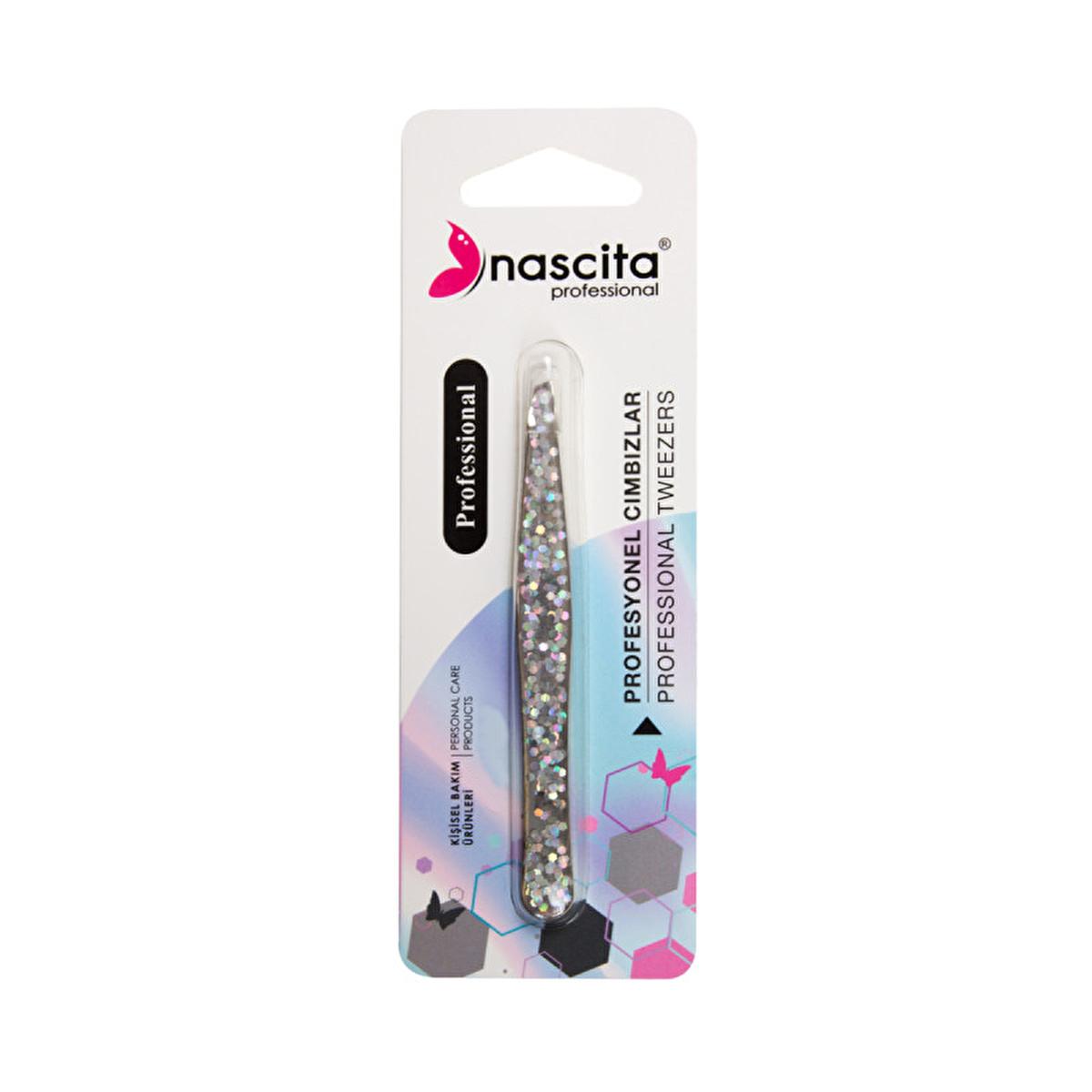 Nascita Precision Angled Eyebrow Tweezers - Professional Hair Removal, Shaping Tool for Perfect Brows by Beauty Care Bag