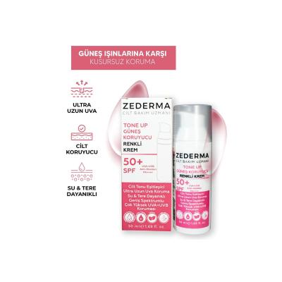 Zederma Tone Up SPF 50 Tinted Sunscreen Cream: Natural Tone, UVA/UVB Protection, Perfect for Sensitive Skin - 50ml by Beauty Care Bag