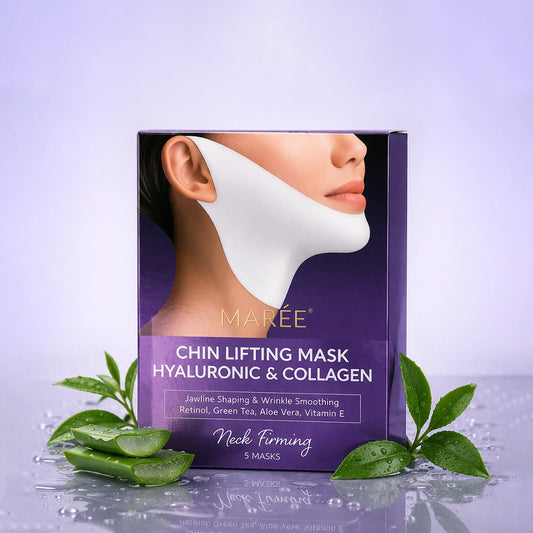 Hyaluronic acid V-line lifting mask for the chin, jawline and neck