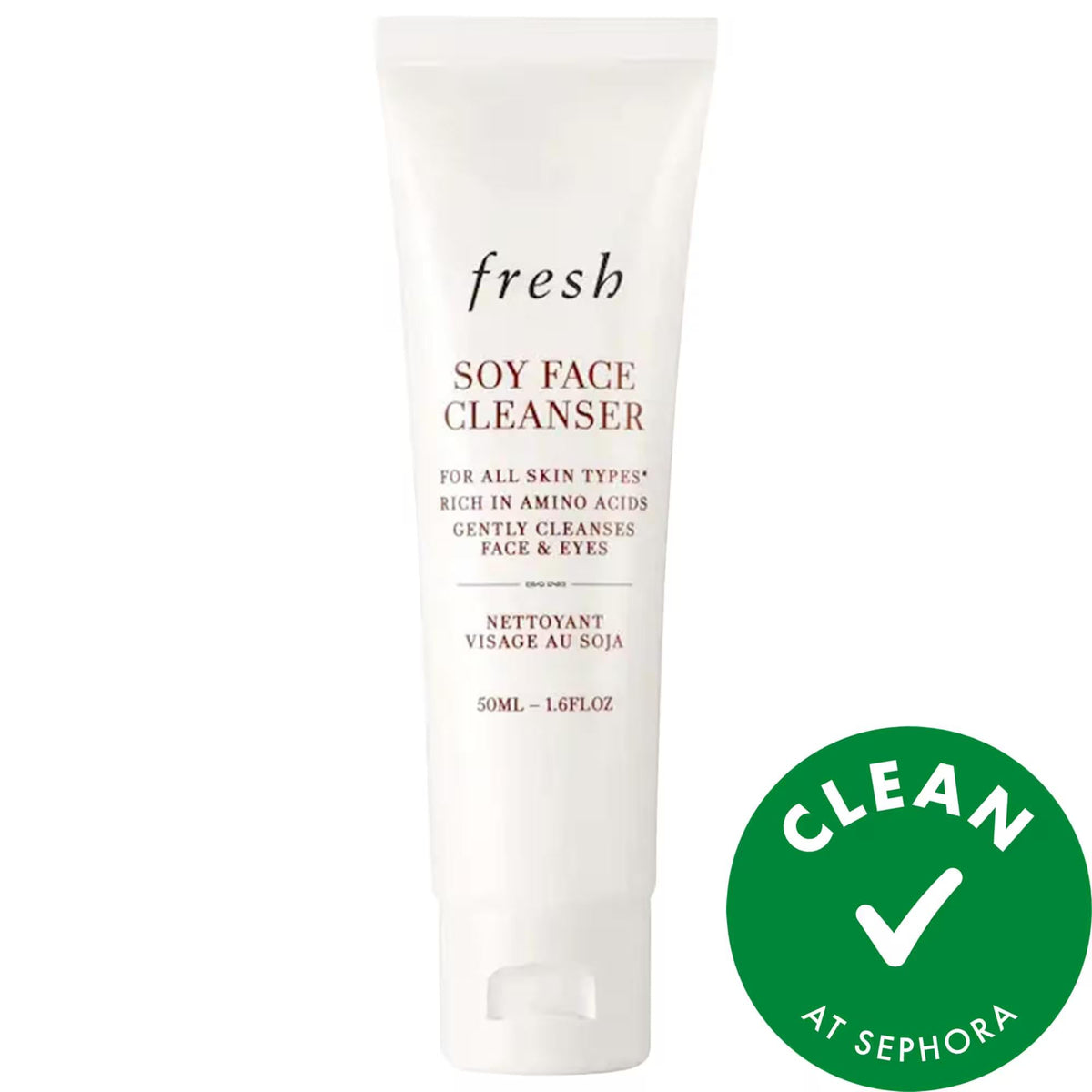 Fresh Mini Soy pH-Balanced Hydrating Face Wash: Gentle Cleanser & Makeup Remover for Sensitive Skin, Vegan & Cruelty-Free by Beauty Care Bag