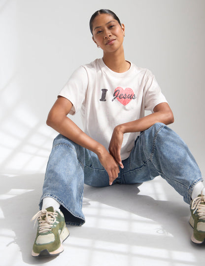 I Love Jesus Cropped Women's Tee by Elevated Faith