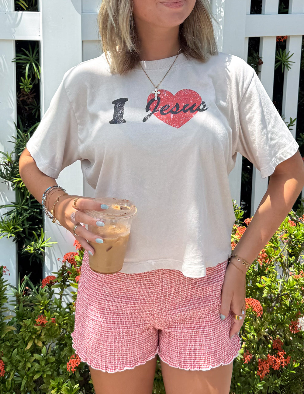 I Love Jesus Cropped Women's Tee by Elevated Faith