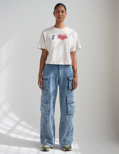 I Love Jesus Cropped Women's Tee by Elevated Faith