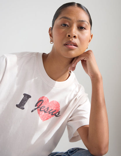 I Love Jesus Cropped Women's Tee by Elevated Faith