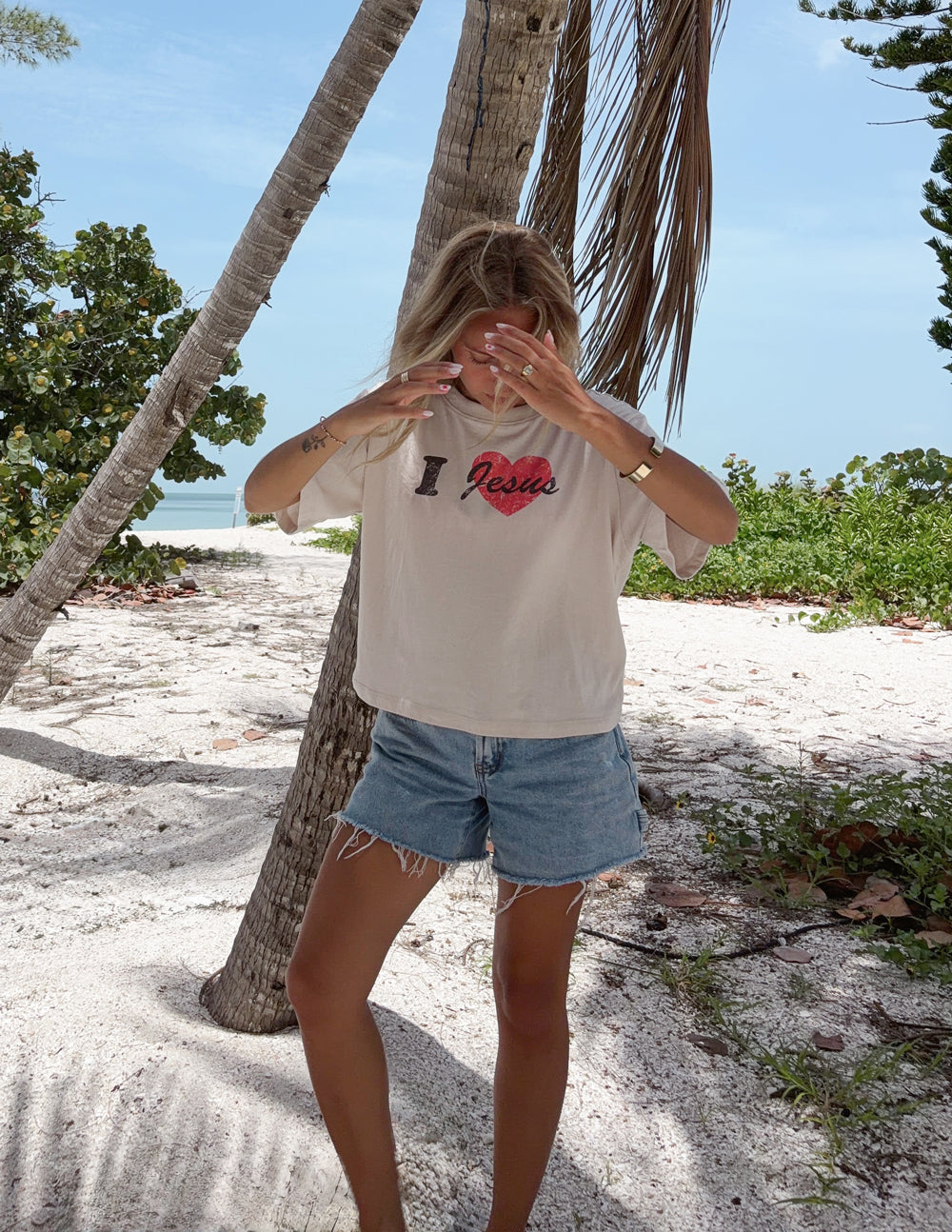 I Love Jesus Cropped Women's Tee by Elevated Faith