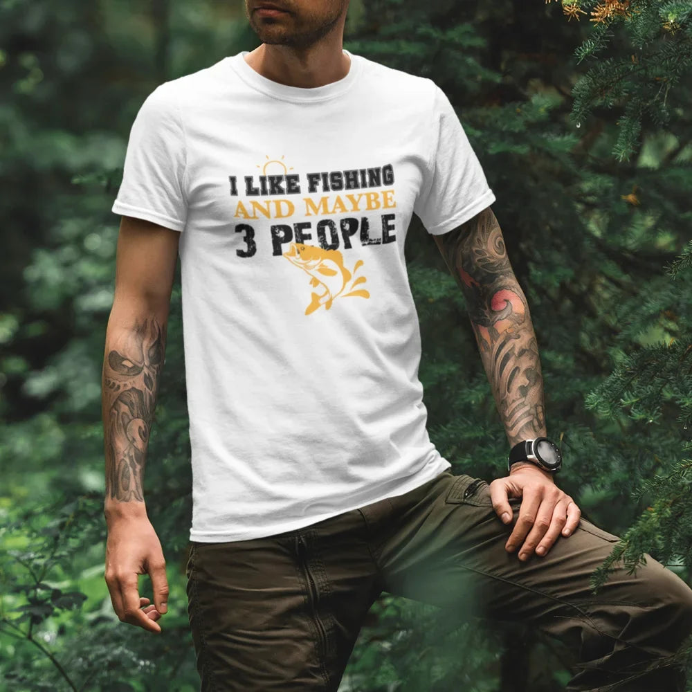 I Like Fishing And Maybe Like 3 People Man T-Shirt by Outdoorzees