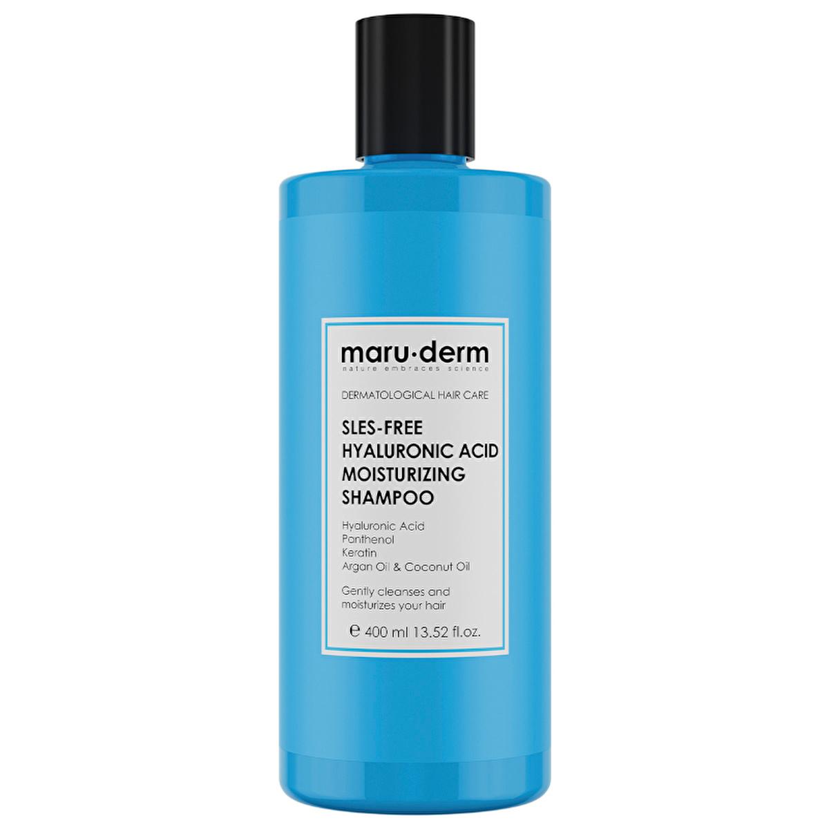 Maruderm Hyaluronic Acid Moisturizing Shampoo - Deep Hydration & Damage Repair - Sulfate-Free, Vegan Formula for Dry & Damaged Hair (13.53 fl oz) by Beauty Care Bag