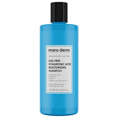 Maruderm Hyaluronic Acid Moisturizing Shampoo - Deep Hydration & Damage Repair - Sulfate-Free, Vegan Formula for Dry & Damaged Hair (13.53 fl oz) by Beauty Care Bag