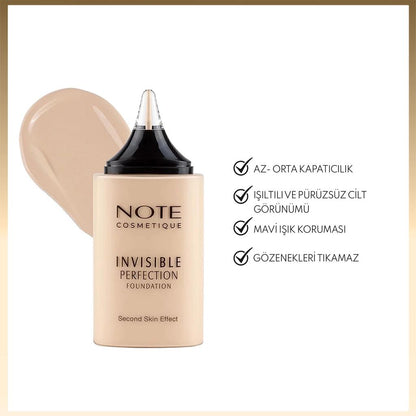 Note Invisible Perfection Foundation with Neutral Undertone 30ml by Beauty Care Bag