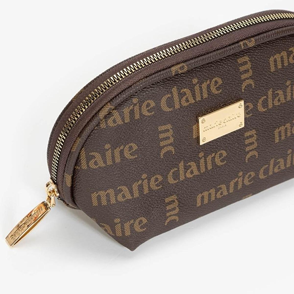 Marie Claire Erin Faux Leather Cosmetic Bag - Designer Makeup Organizer for Women, Large Travel Makeup Storage Bag by Beauty Care Bag