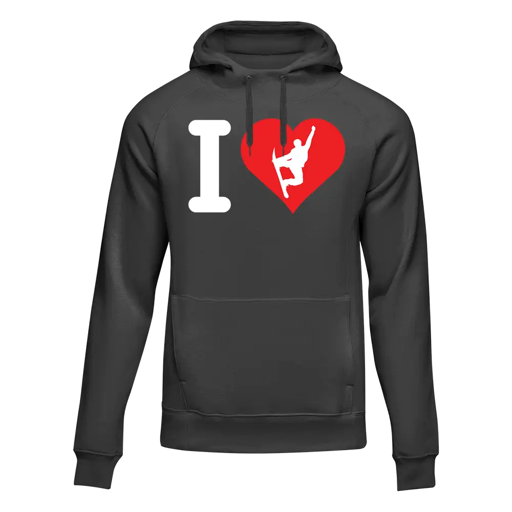 I Love Snowboarding Adult Fleece Hoodie by Outdoorzees
