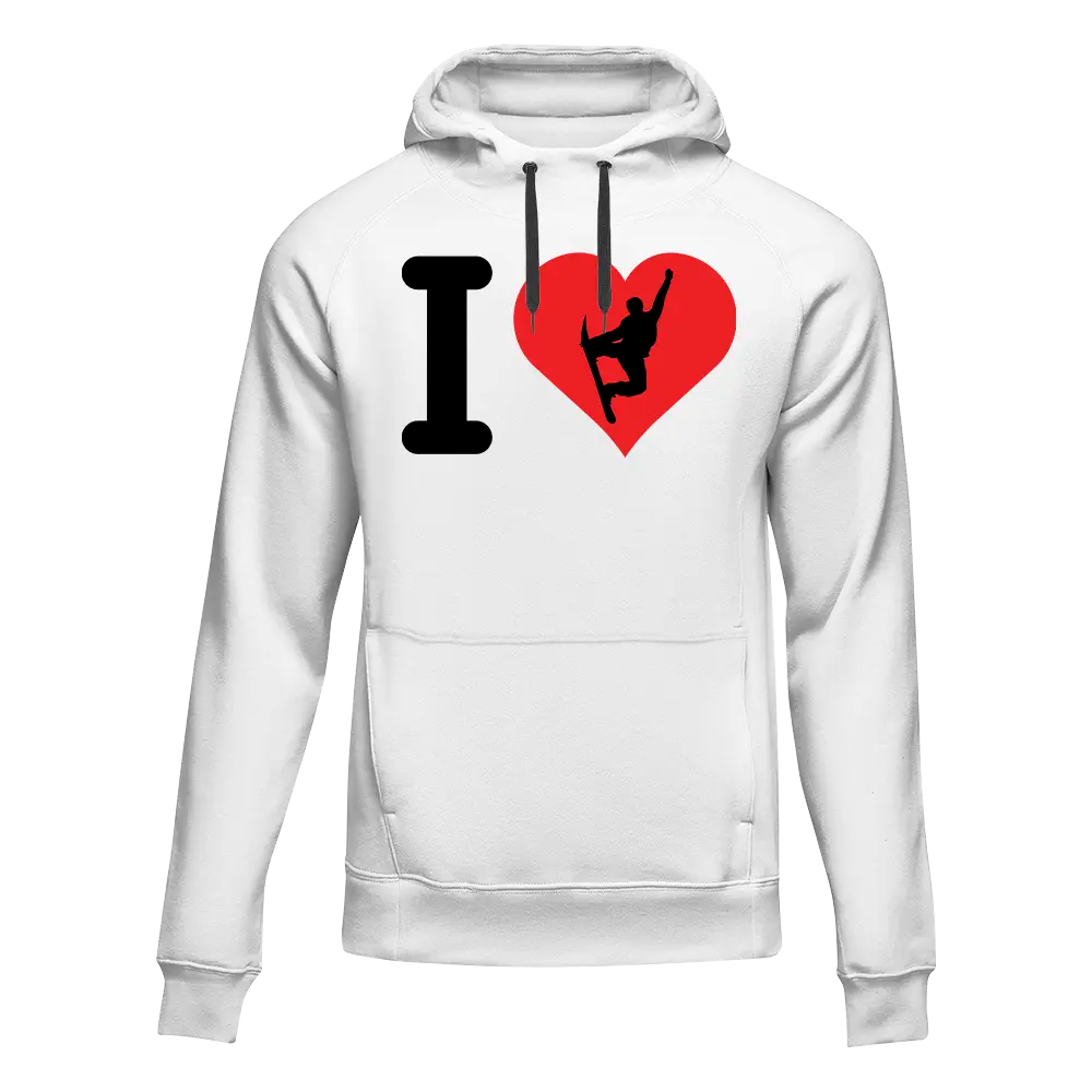 I Love Snowboarding Adult Fleece Hoodie by Outdoorzees
