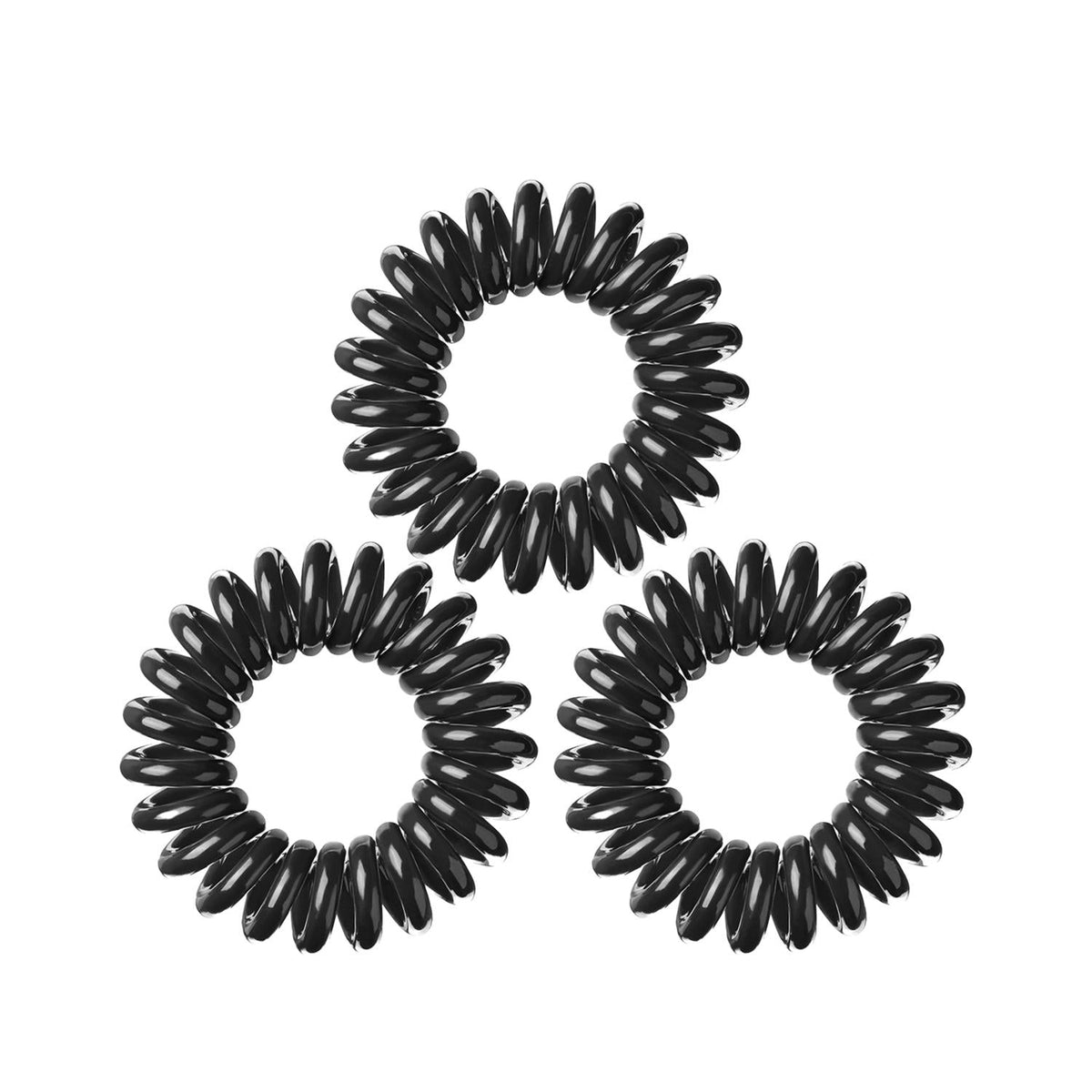 Invisibobble True Black Hair Ties - 3 Pack, Stylish & Secure Hair Accessories for Long Hair by Beauty Care Bag