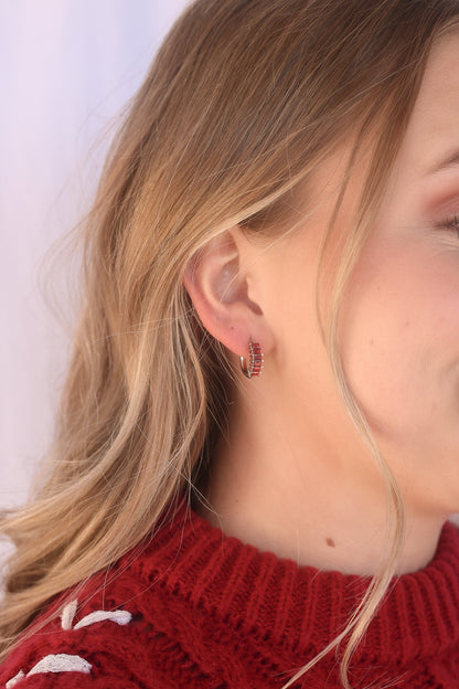 Diamond Hoop in Red by Rose & Clay