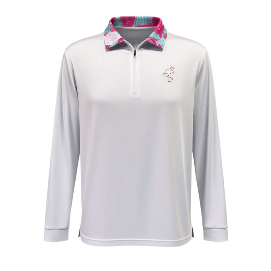 Elephant meets Flamingo Performance Quarter Zip | Lightweight Unisex Moisture-Wicking Golf Pullover by Logie Joe's Golf