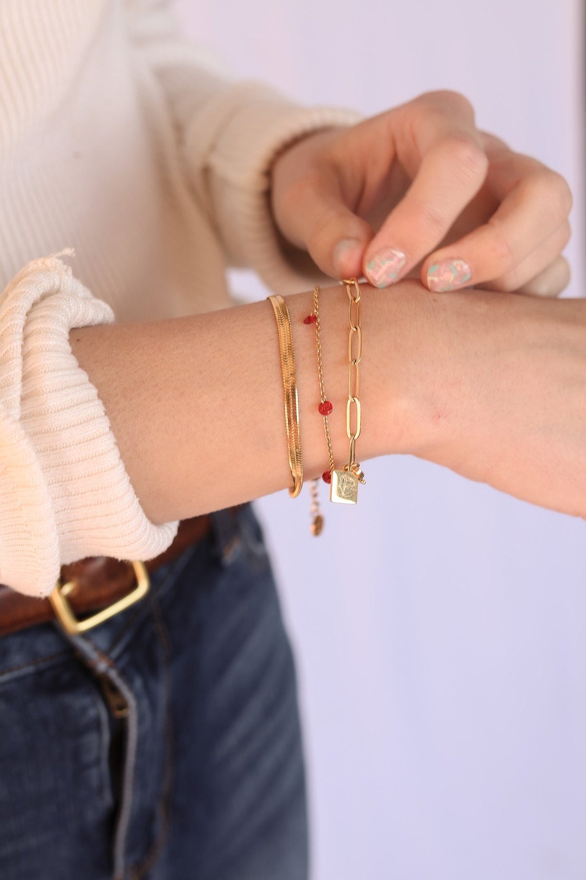 Madison Bracelet in Red by Rose & Clay