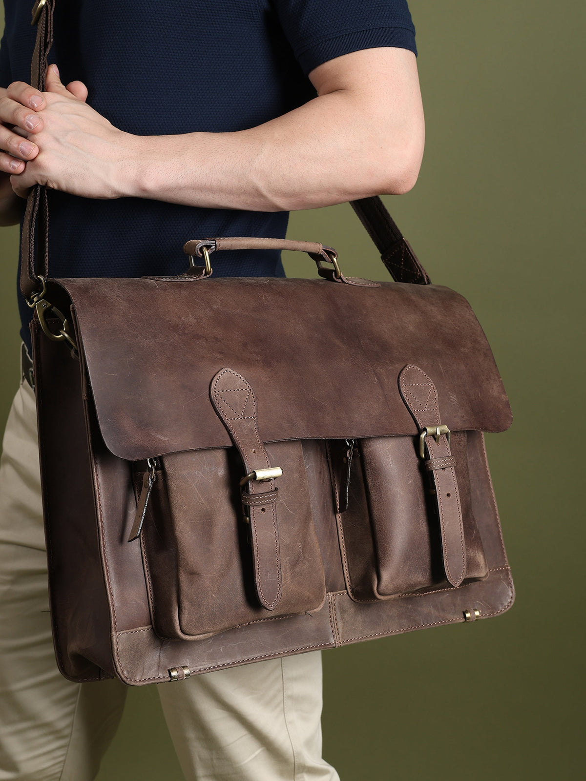 Buffalo Leather Messenger Bag by Classy Leather Bags