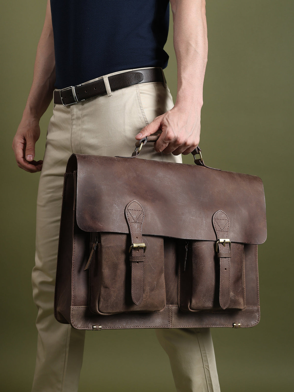 Buffalo Leather Messenger Bag by Classy Leather Bags