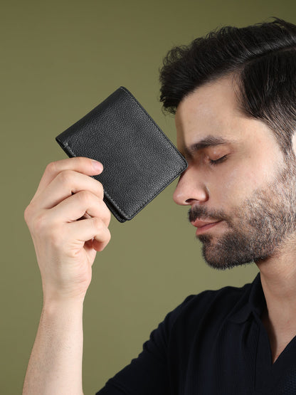 Black Textured Leather Mens Wallet by Classy Leather Bags