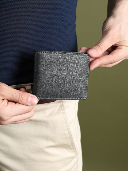 Black Textured Leather Mens Wallet by Classy Leather Bags
