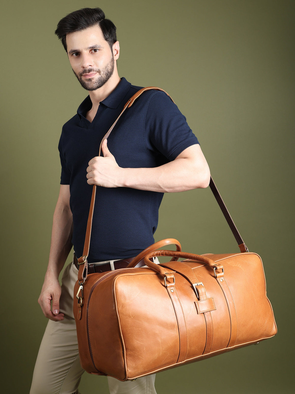 Port Blair Leather Duffle Travel Bag by Classy Leather Bags
