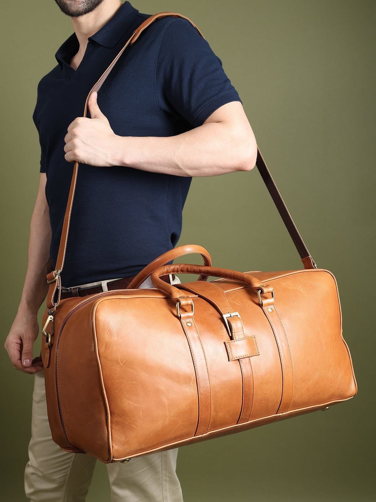 Port Blair Leather Duffle Travel Bag by Classy Leather Bags