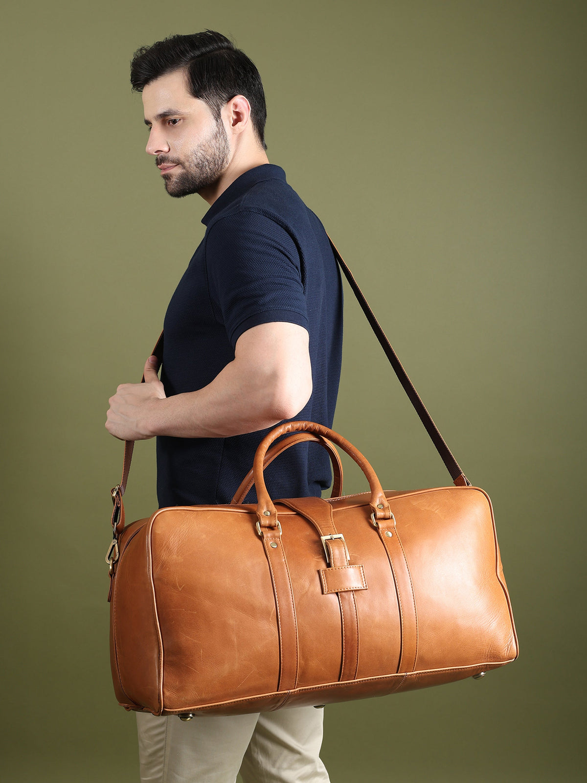 Port Blair Leather Duffle Travel Bag by Classy Leather Bags
