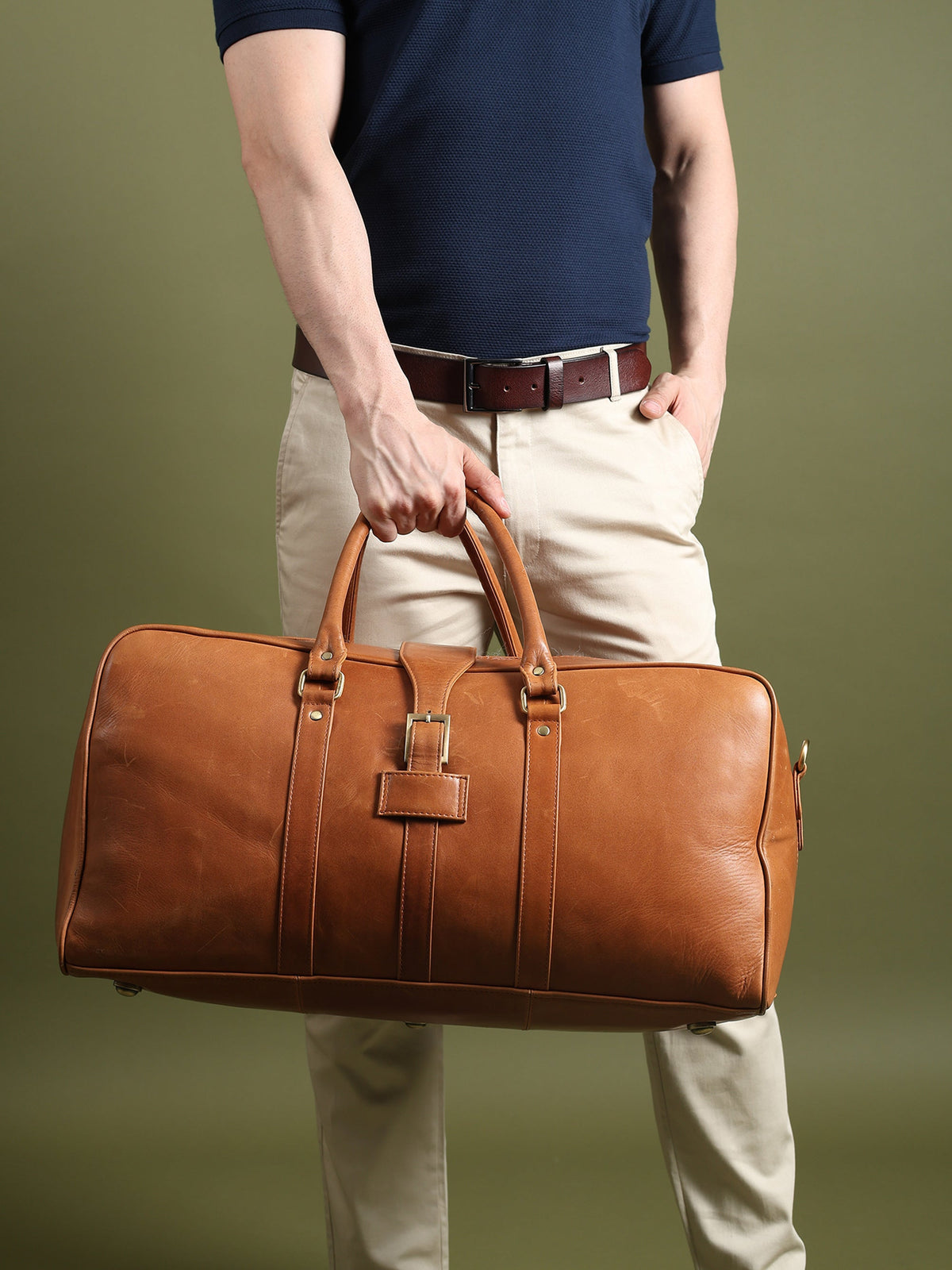 Port Blair Leather Duffle Travel Bag by Classy Leather Bags