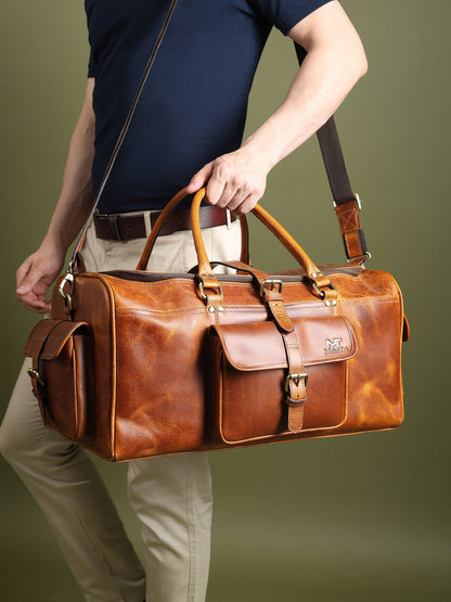 Berlin Leather Weekender Duffle Bag by Classy Leather Bags