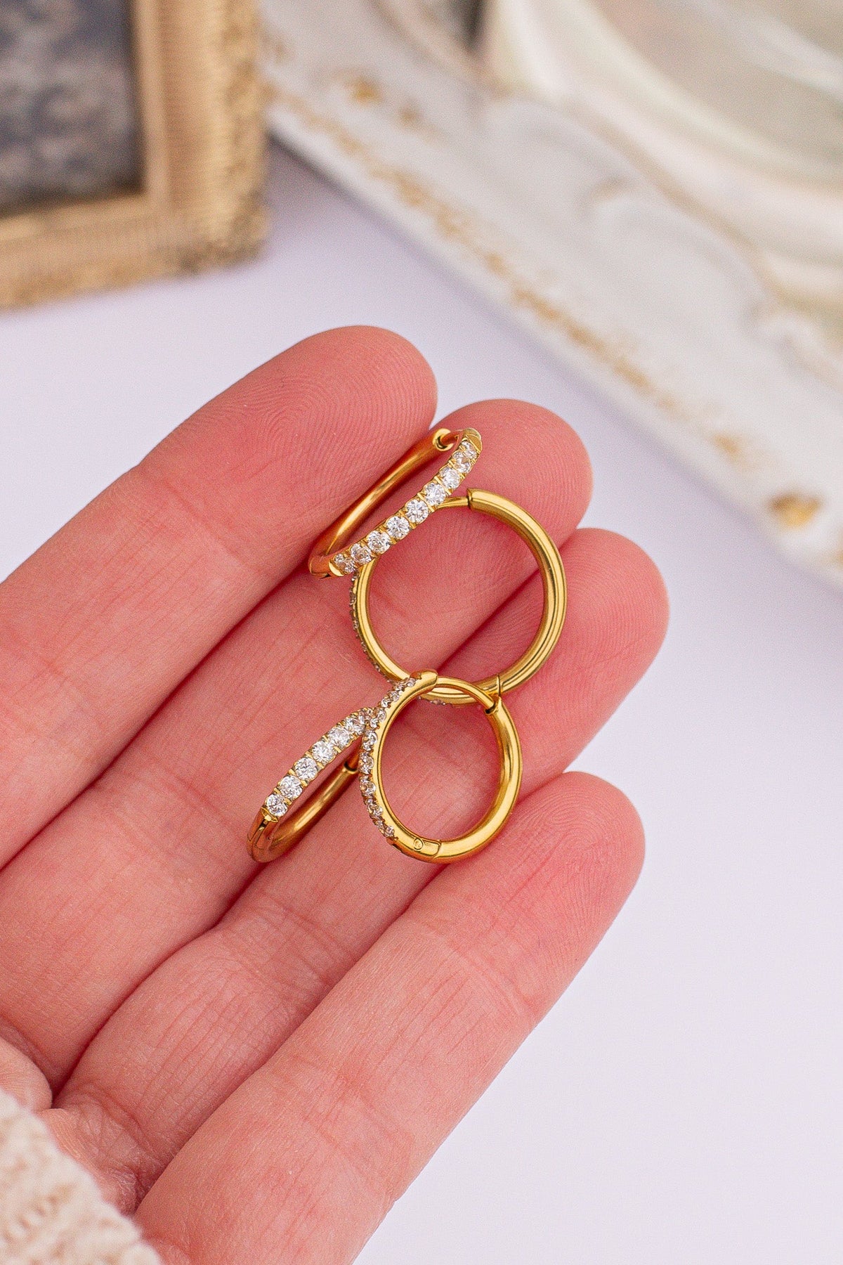 Mini Crystal Hoop by Rose & Clay