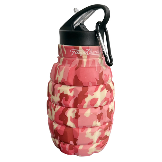 Humble + Hydrated 20oz Pink Camo Water Bottle by Tango Charlie Apparel
