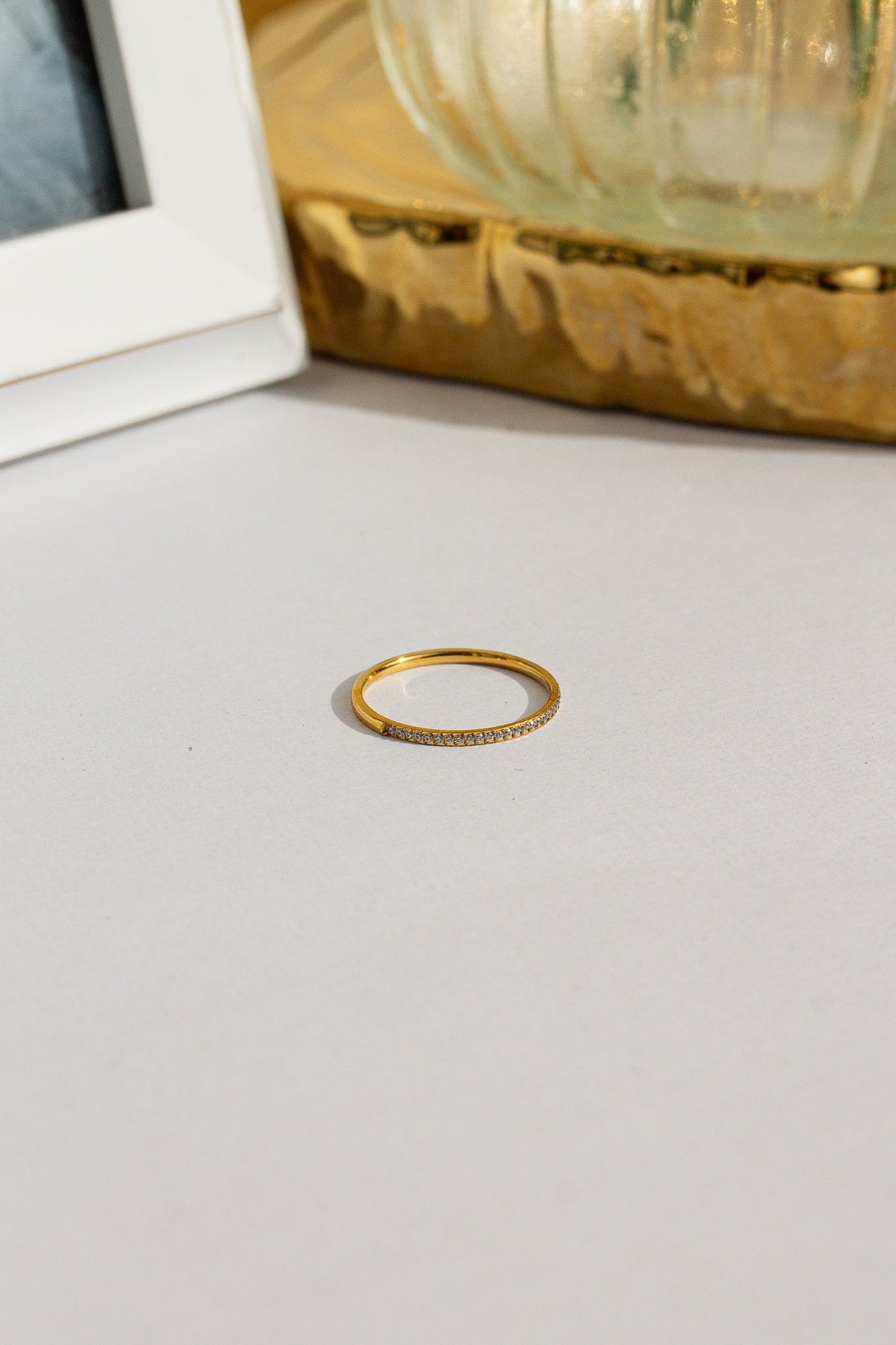 Dainty Crystal Stacker Ring by Rose & Clay