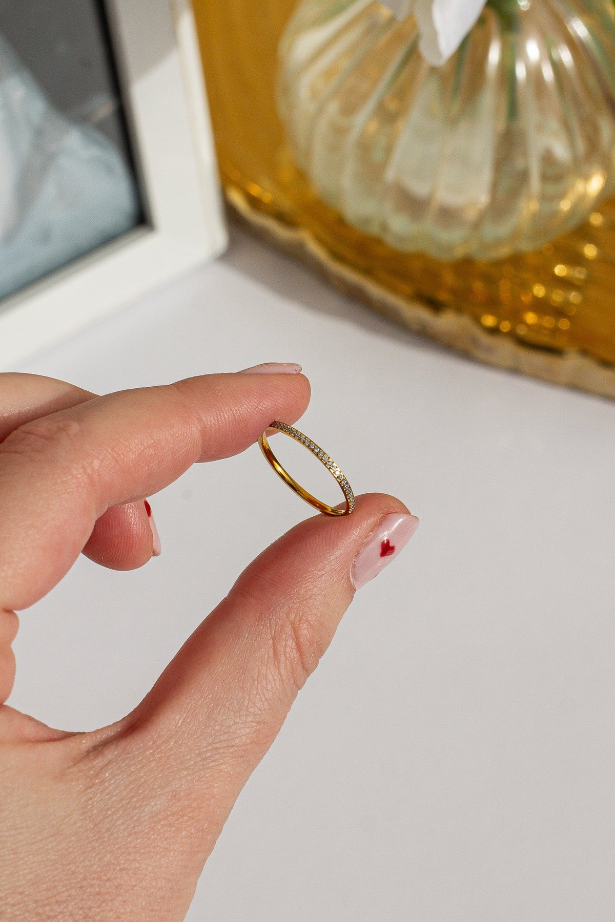 Dainty Crystal Stacker Ring by Rose & Clay